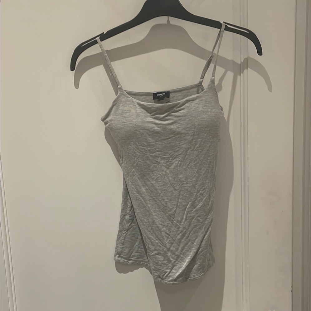 Express Gray Fitted Sleeveless Camisole Top